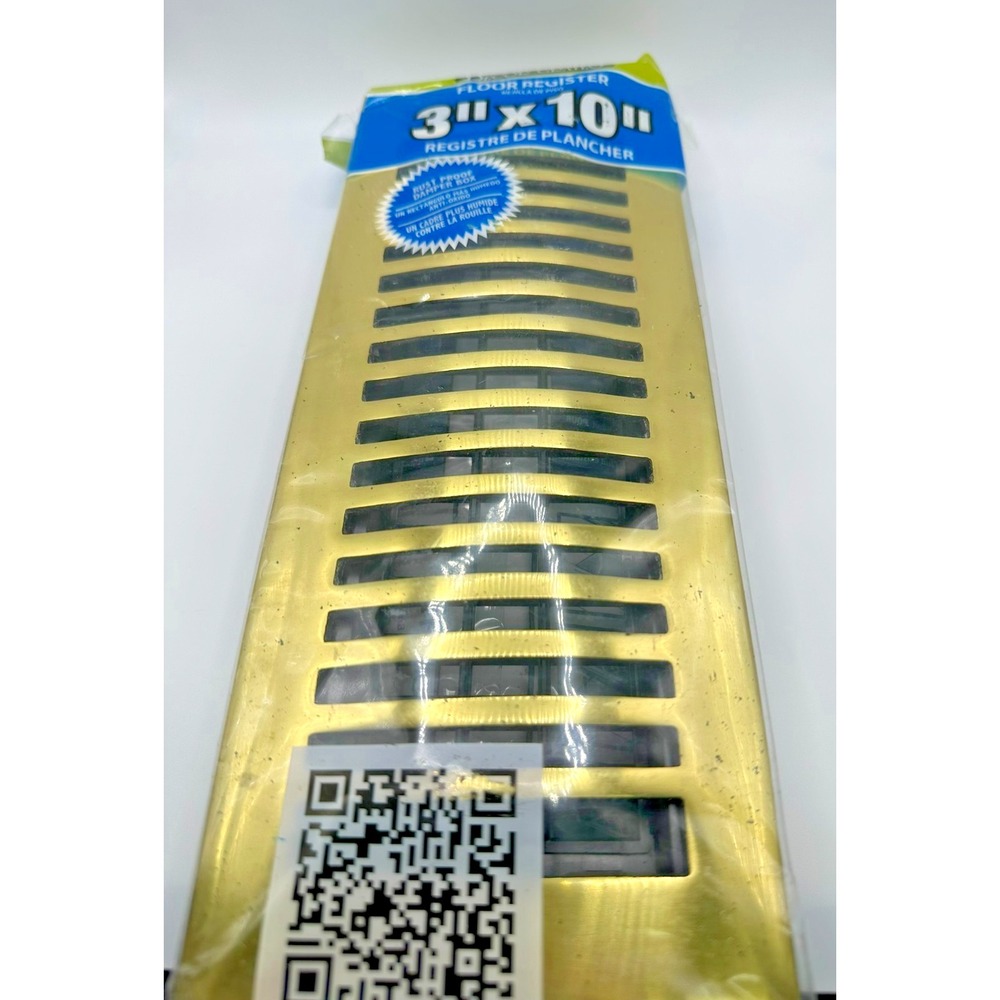 Decor Grates Floor Register 3" x 10" Gold